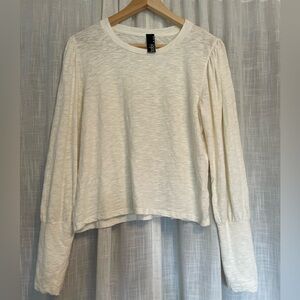 bobi Cream Long Sleeve Slub Tee